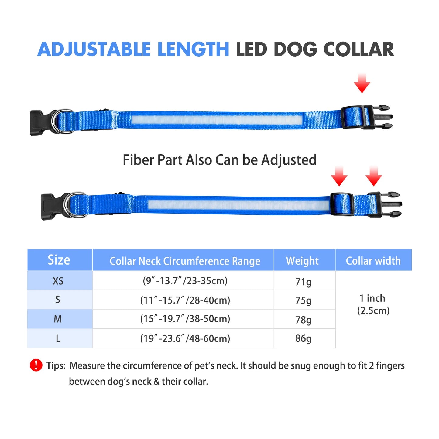 Luminous Dog Collar Waterpoof