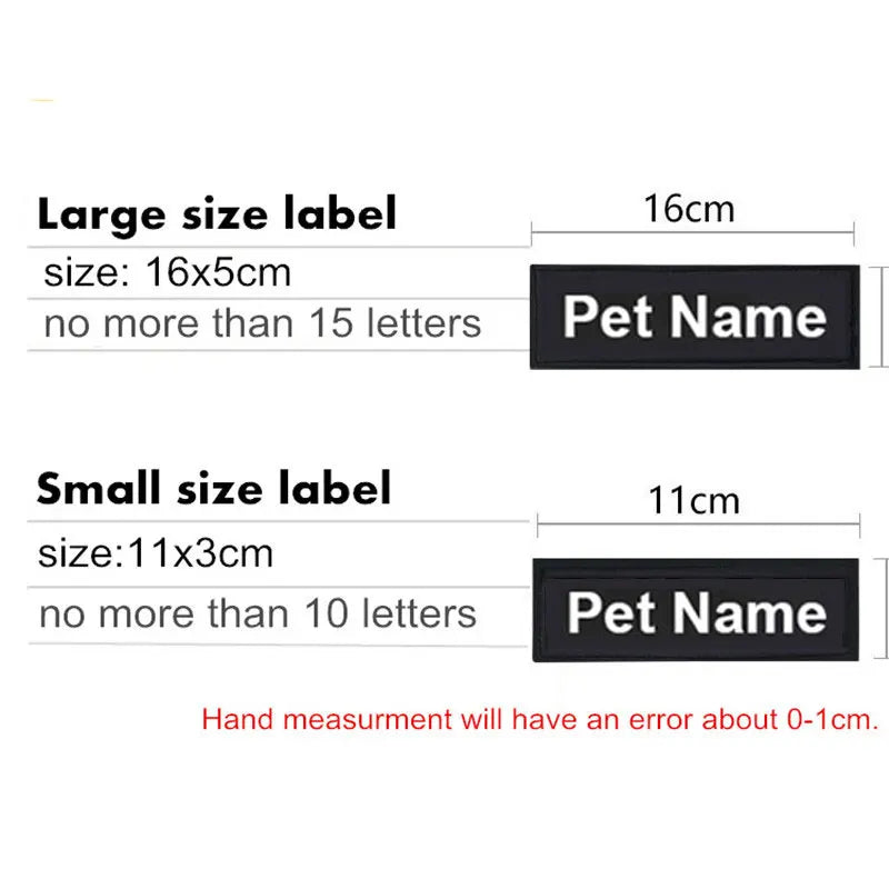 Personalized Pet Harness Collar Label