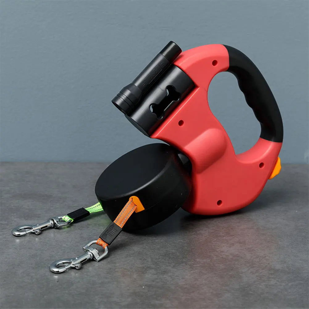 Double Headed Dog Leash Dog with LED Light