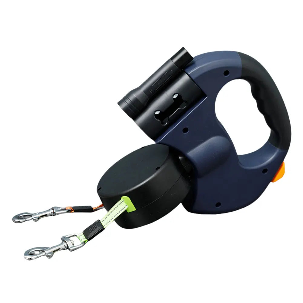 Double Headed Dog Leash Dog with LED Light