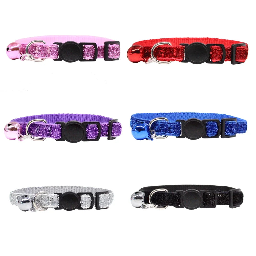 Nylon Cat Collar Personalized Pet Collars  Tag With Bell Adjustable Buckle Dog Collar Puppy Supplies Small Chihuahua