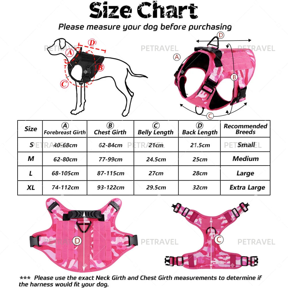 Pink Camouflage Dog Harness