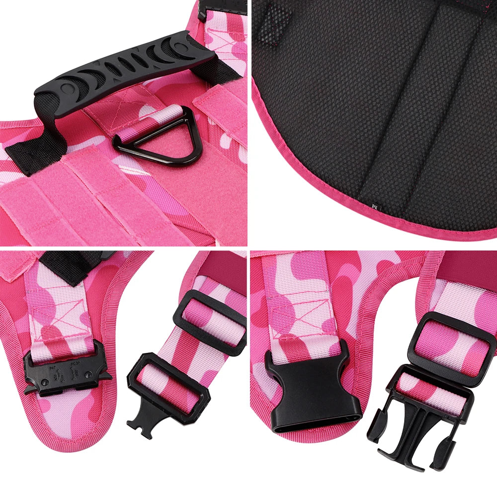 Pink Camouflage Dog Harness
