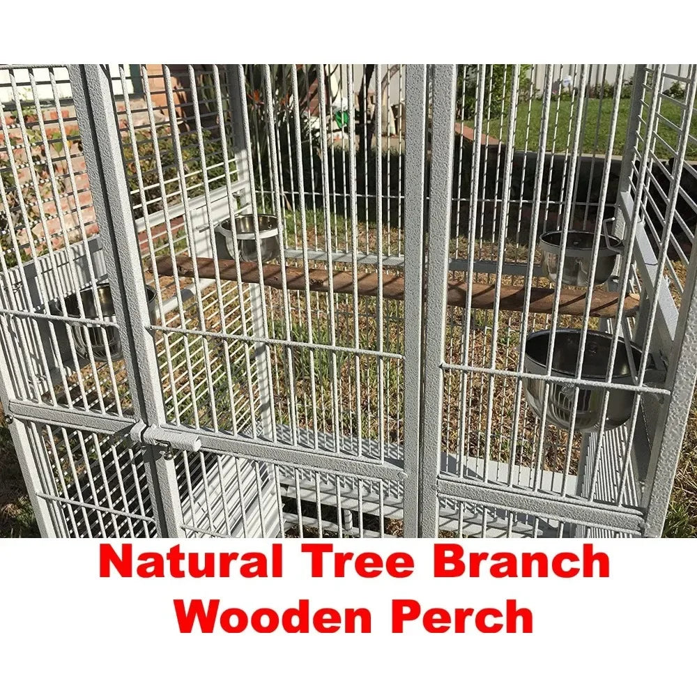 Large Stylish Play Dome Top Durable Wrought Iron Bird Parrot Parttot Finch Macaw Cockatoo Cage Including Stand