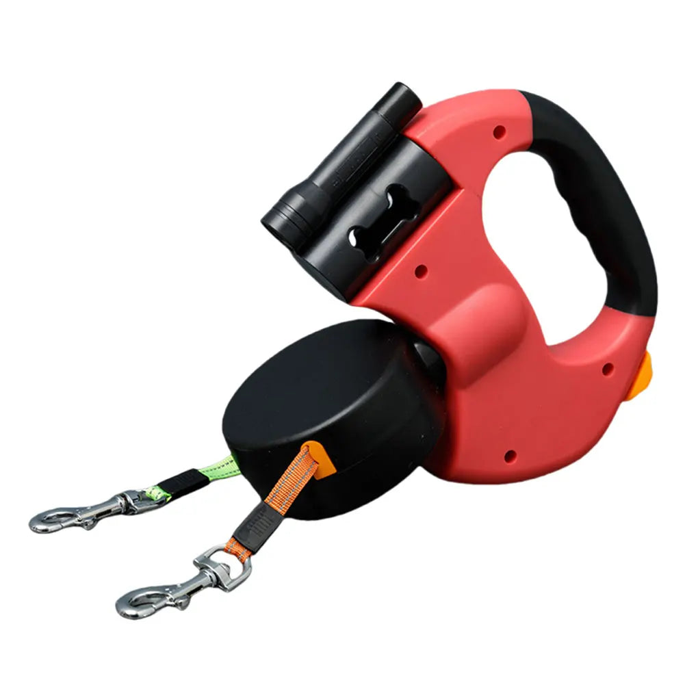 Double Headed Dog Leash Dog with LED Light