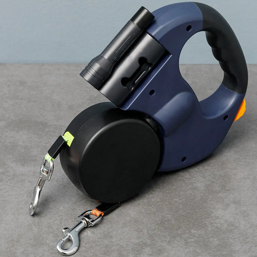 Double Headed Dog Leash Dog with LED Light