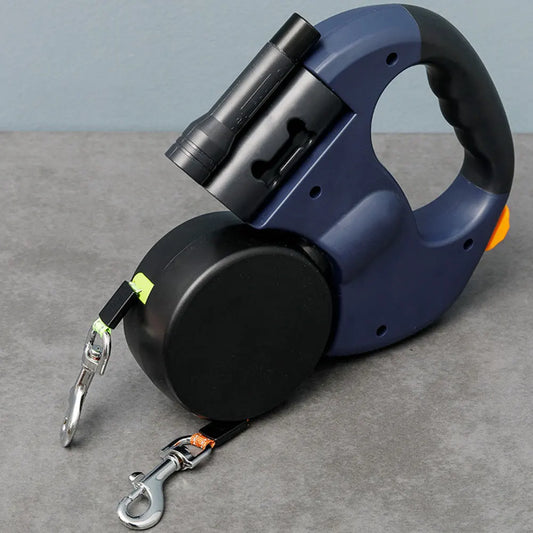 Double Headed Dog Leash Dog with LED Light