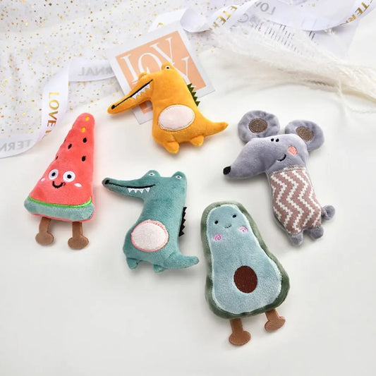 Pet Toys Cartoon Cute Bite Resistant Plush Toy Pet Chew Toy For Cats Dogs Pet Interactive Supplies Pet Partner with holes