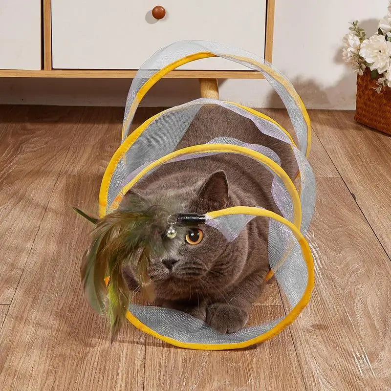 Cat play tunnel interactive toy Cats Scratching Running Toy Foldable Breathable Drill Barrel Indoor Pet cat passage amusing toys