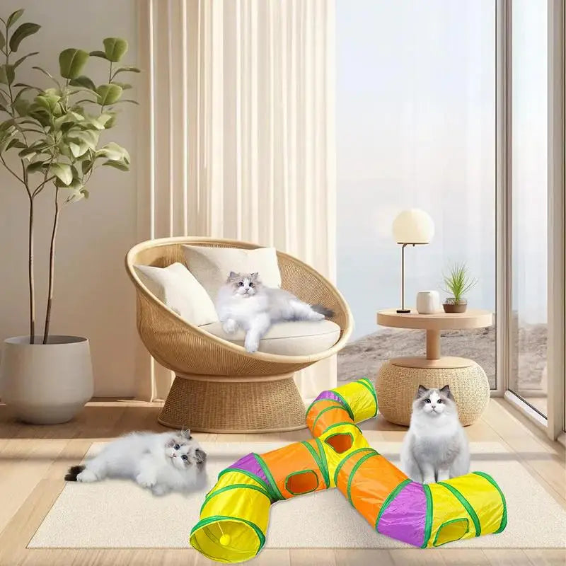 Cat play tunnel interactive toy Cats Scratching Running Toy Foldable Breathable Drill Barrel Indoor Pet cat passage amusing toys