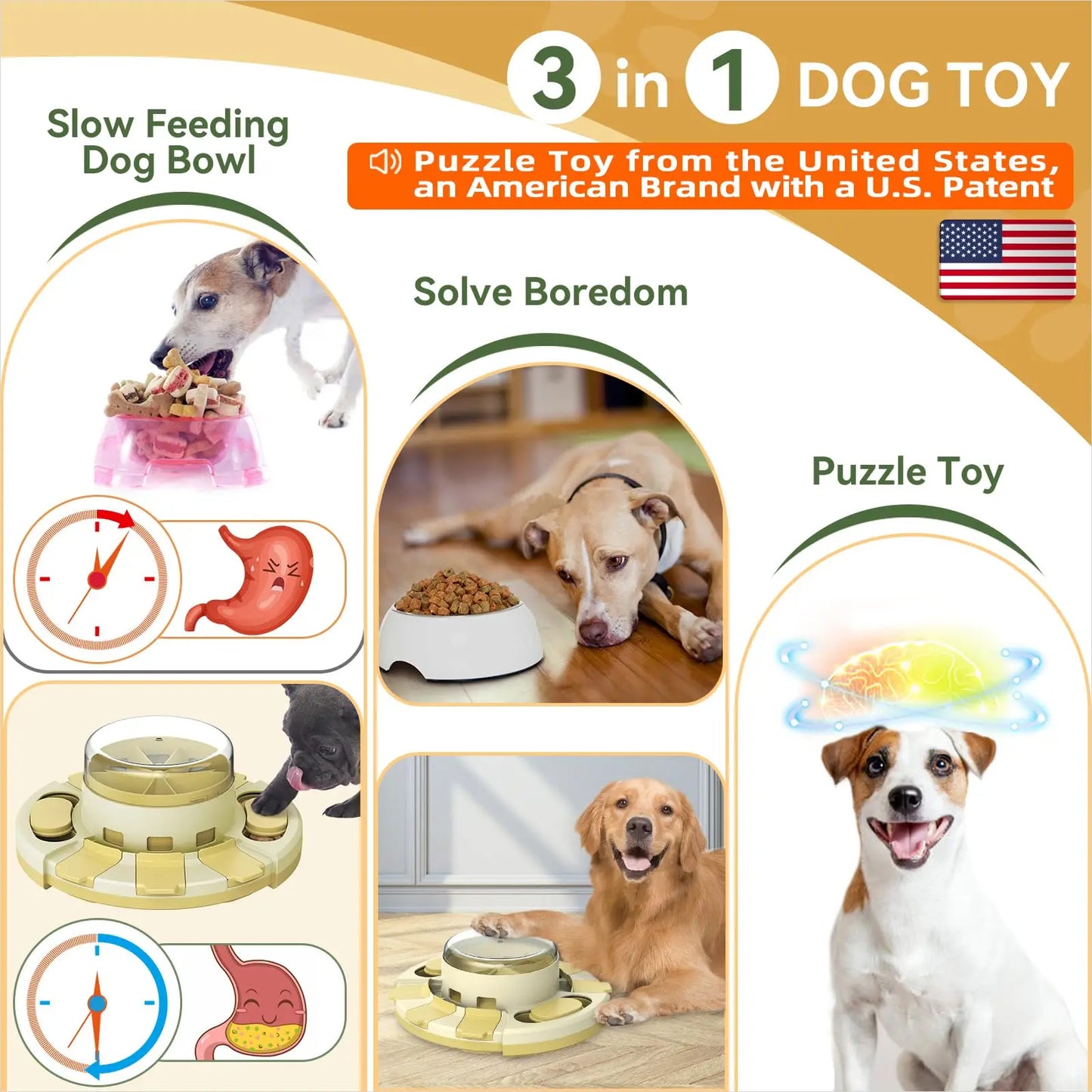 KADTC Dog Puzzle Toys w/Button