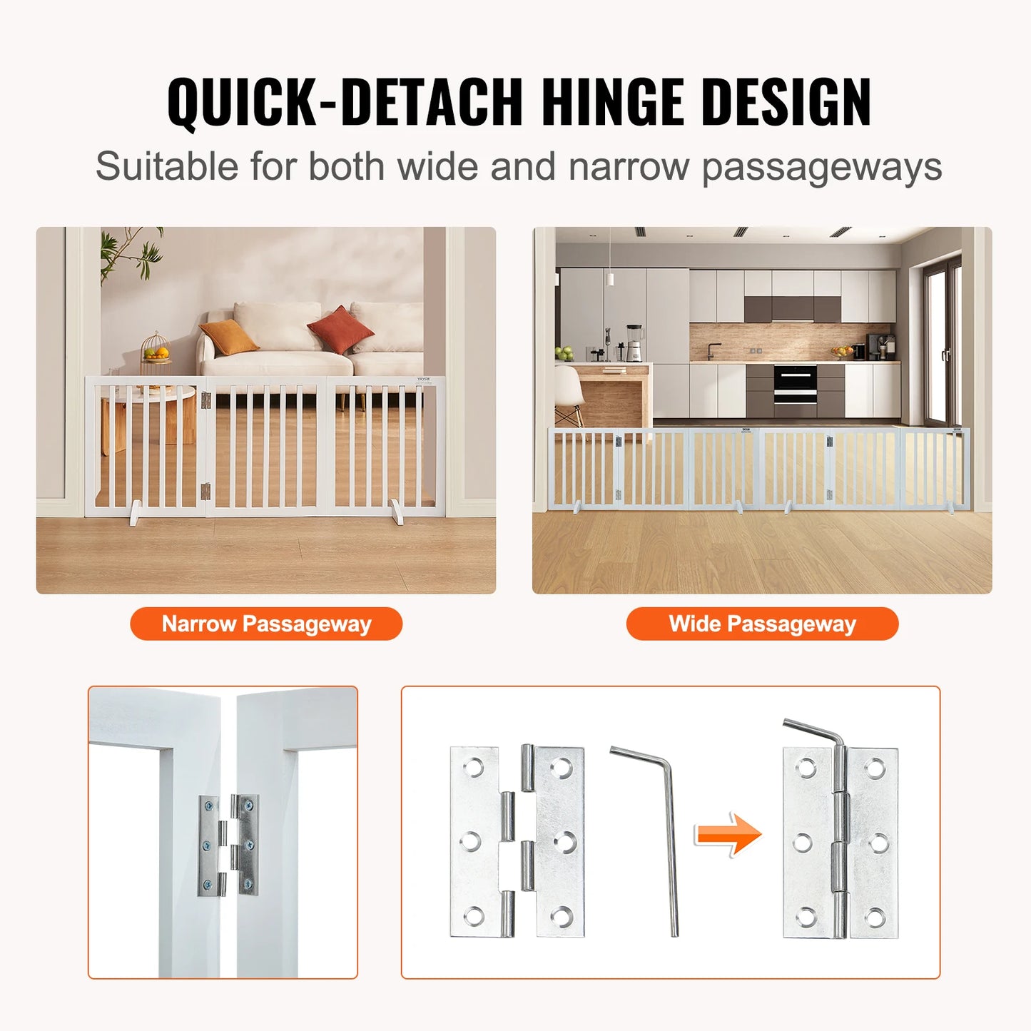 VEVOR Free Standing Dog Gate