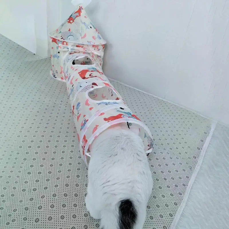 Cat play tunnel interactive toy Cats Scratching Running Toy Foldable Breathable Drill Barrel Indoor Pet cat passage amusing toys