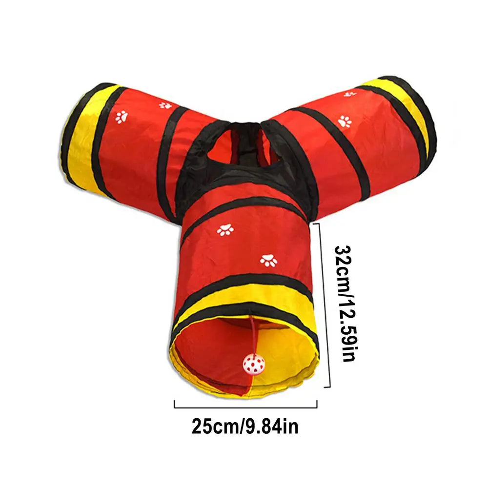 Cat play tunnel interactive toy Cats Scratching Running Toy Foldable Breathable Drill Barrel Indoor Pet cat passage amusing toys